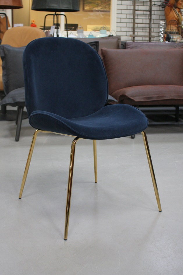Eetkamerstoel Sarah velvet donkerblauw