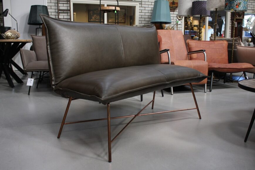 Eetkamerbank Vidar Jess Design Verkoperd & Luxor Grey 135 cm. - Afbeelding 4
