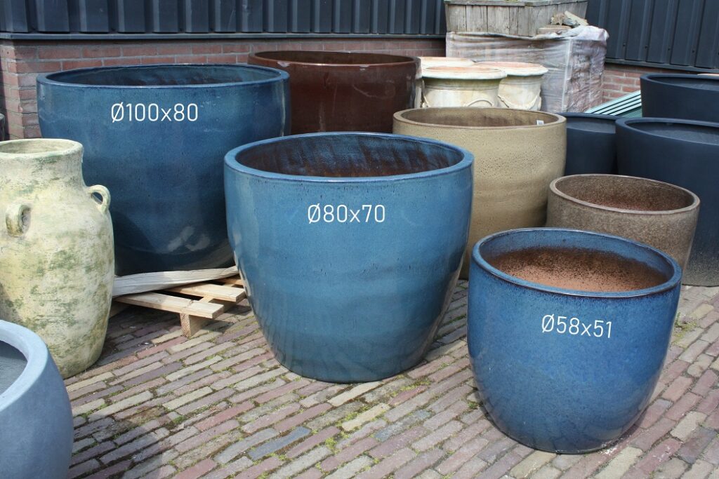 Bloempot Noble Egg blauw Ø100x80