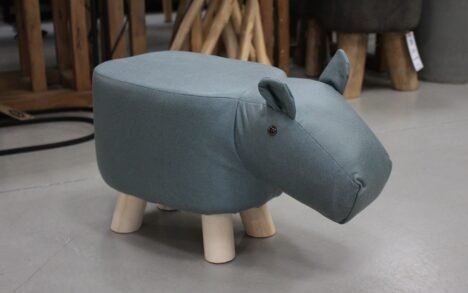 Nijlpaard krukje / poef blauw