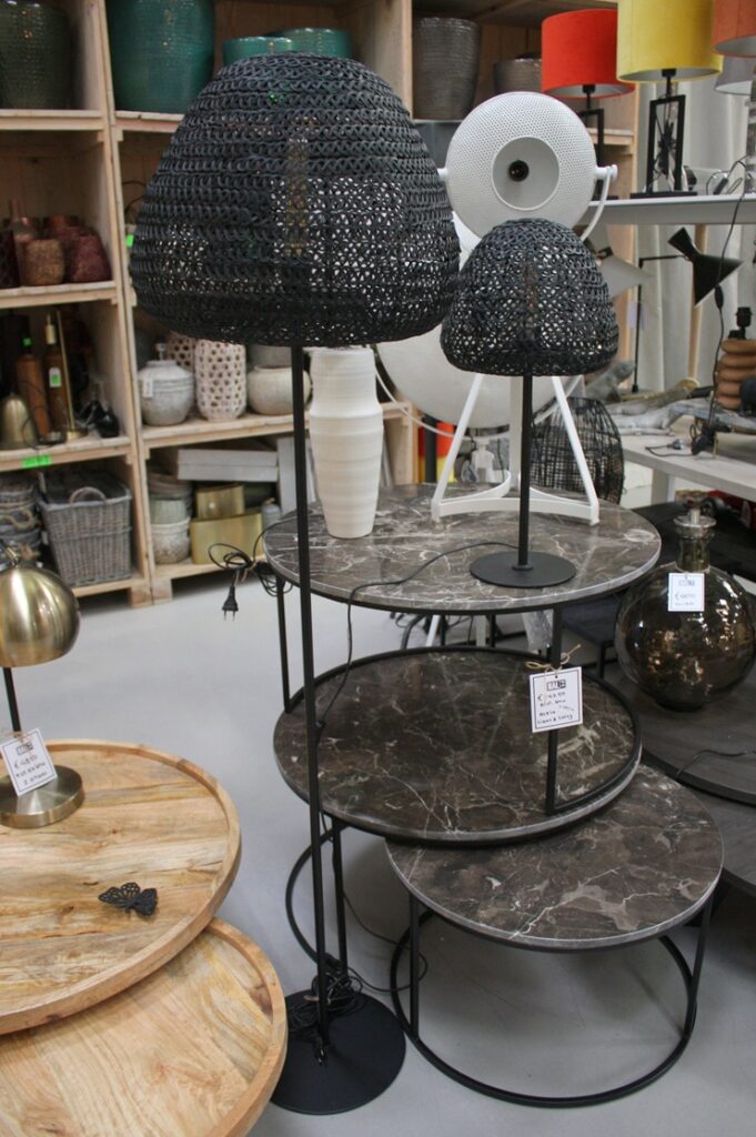 Vloerlamp + tafellamp Finou zwart Light & Living