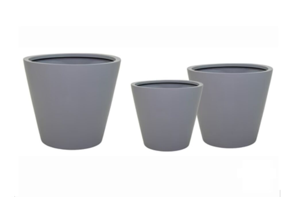 Ronde Fiberstone bloempot Planter Grijs Ø101 cm.