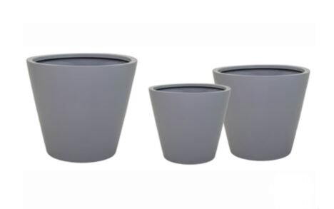Ronde Fiberstone bloempot Planter Grijs Ø83 cm.