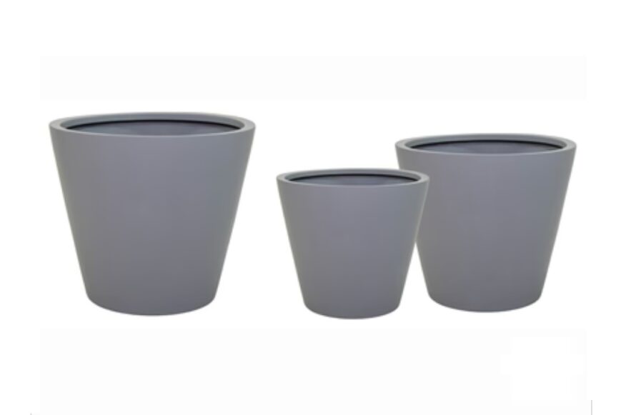 Ronde Fiberstone bloempot Planter Grijs Ø101 cm.