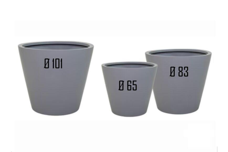 Ronde Fiberstone bloempot Planter Grijs Ø101 cm. - Afbeelding 2