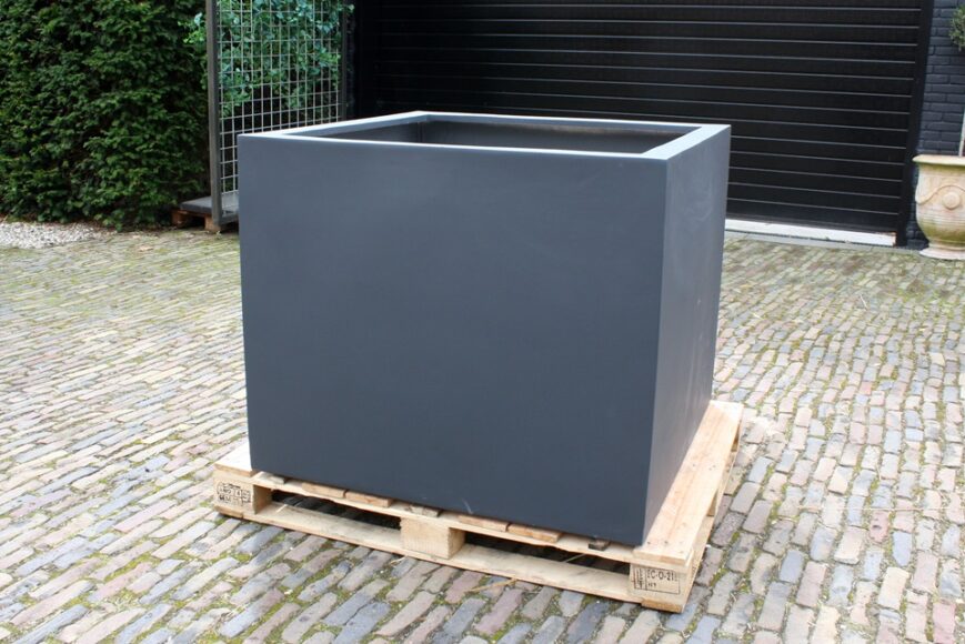 Bloembak vierkant Fiberstone antraciet (100 x 100 cm.) - Afbeelding 2