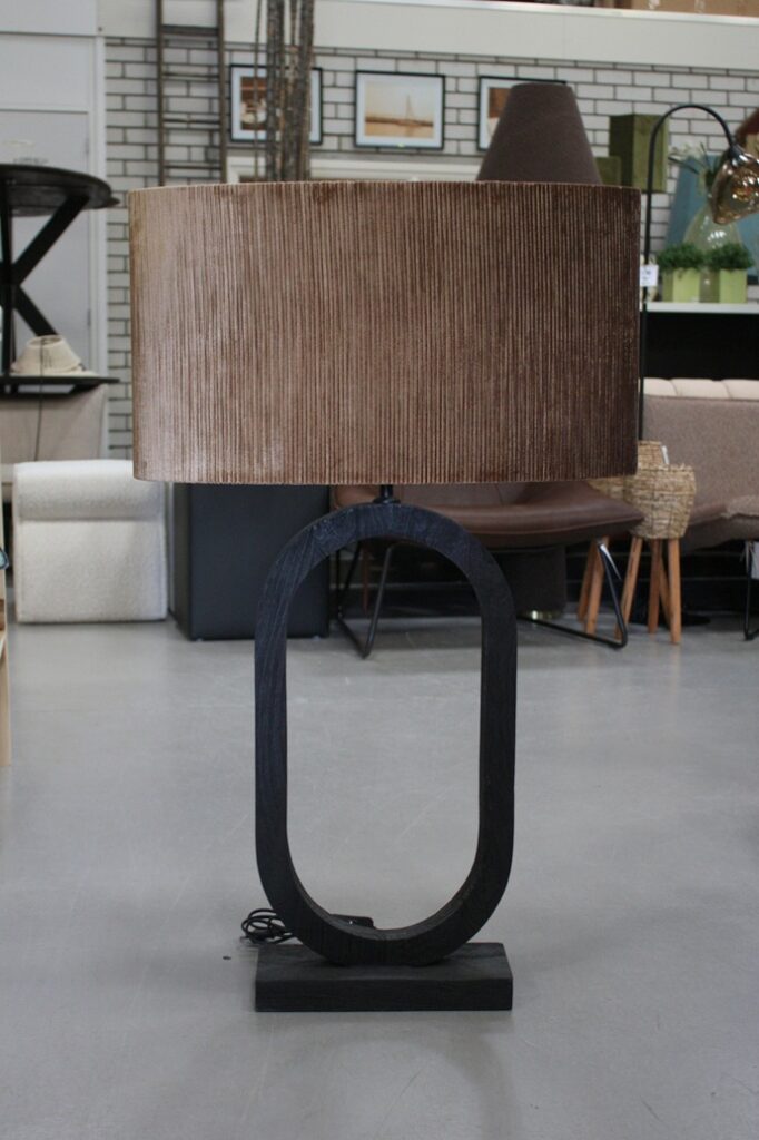 Tafellamp ovaal zwart & bruin