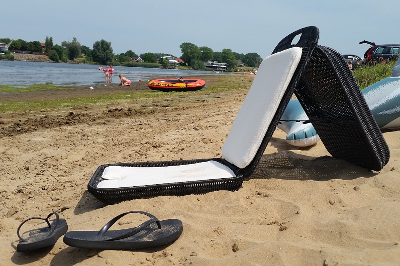 Strandstoel zwart rotan