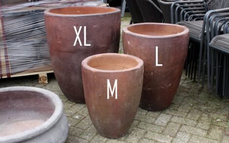 Bloempot hoog Black Cement (maat M)