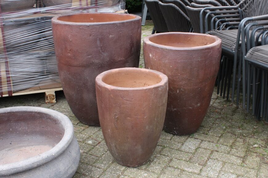 Bloempot XL Black Cement (set van 3)