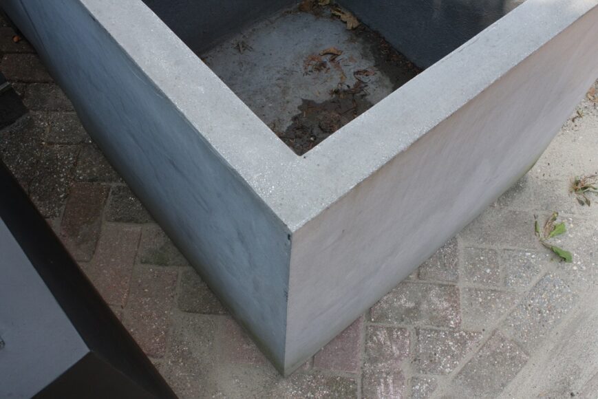 Bloembak vierkant Fiberstone grijs (82 x 82 cm.) - Afbeelding 3