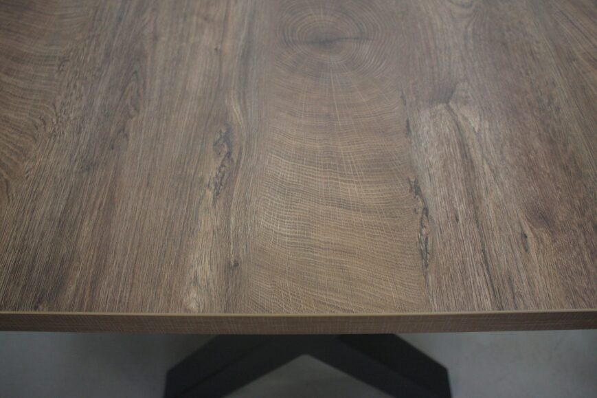 Eettafel 220 x 100 met kruispoot (houtlook) - Afbeelding 3