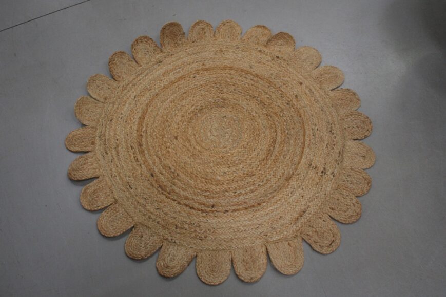 Vloerkleed Jute Flower Ø100