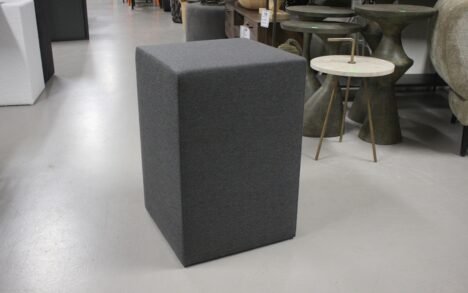 Hocker / nachtkastje linnenlook antraciet (set van 2)