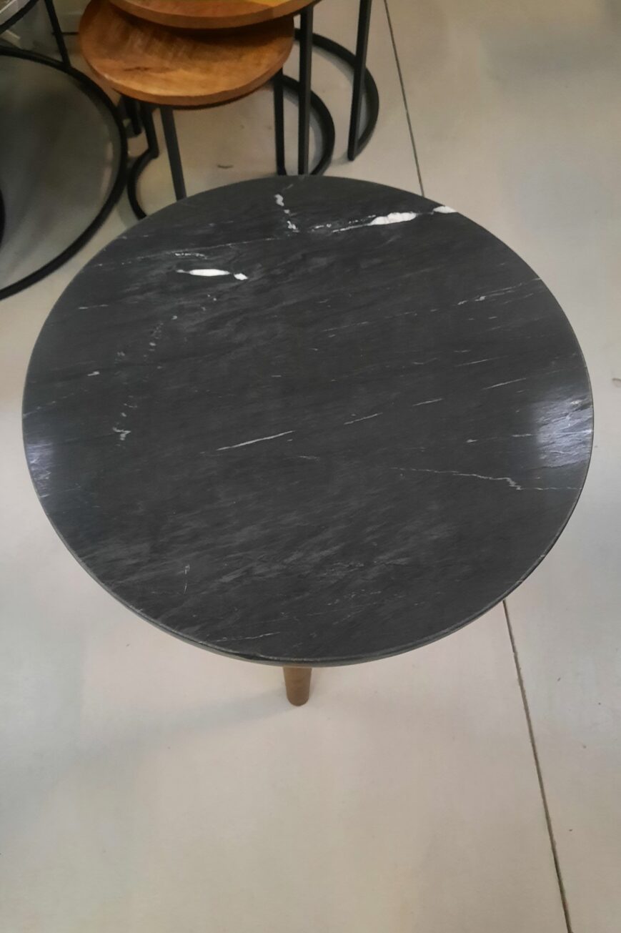 Bijzettafel Trident By-Boo (hout & marmer) - Afbeelding 2