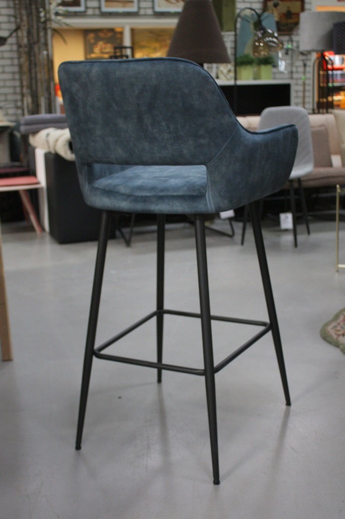 Barstoel Lynn velvet blauw - Afbeelding 3