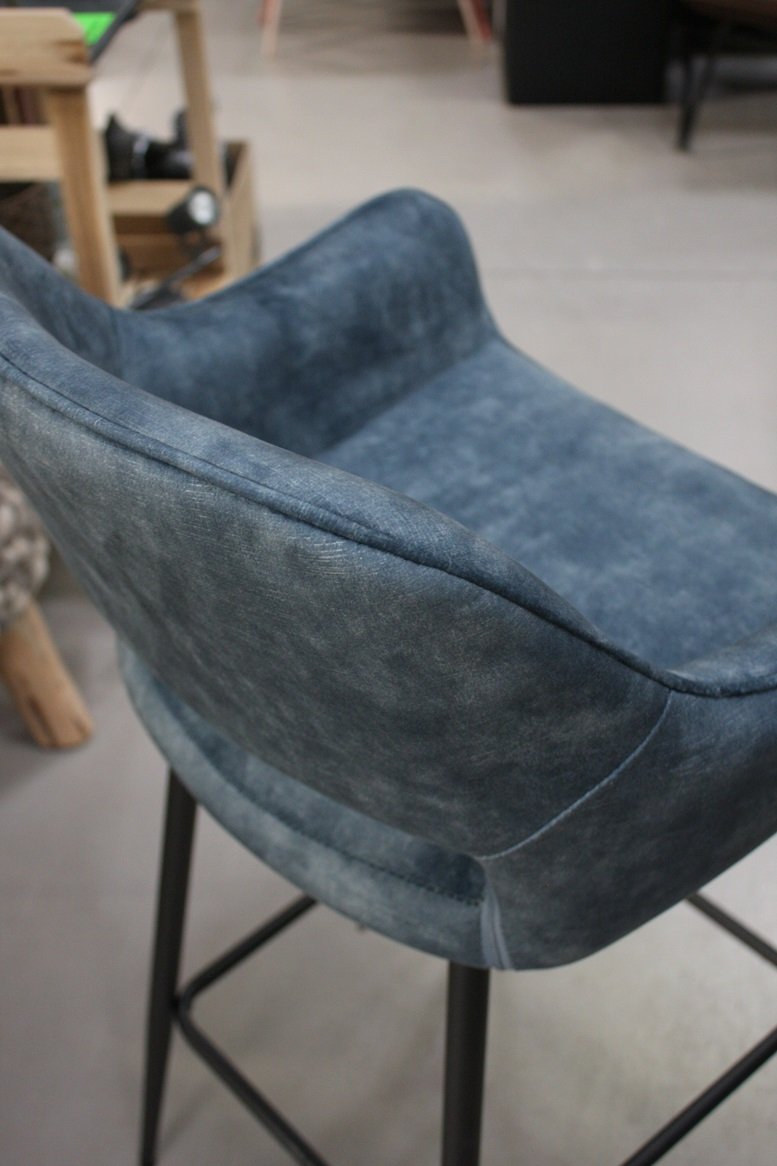 Barstoel Lynn velvet blauw - Afbeelding 2