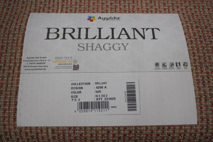 Vloerkleed Shaggy Brilliant taupe 80x250 - Afbeelding 3