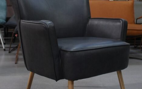Fauteuil antraciet leerlook