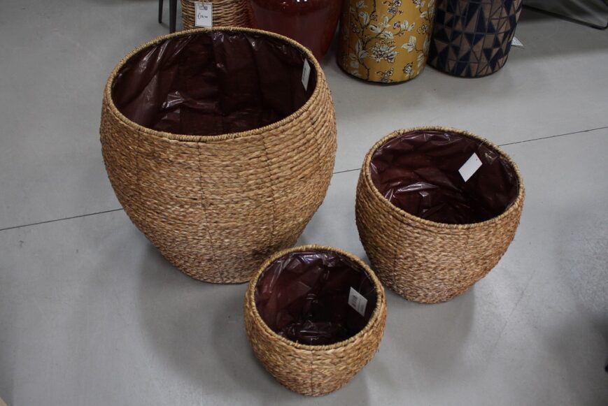 Rotan bloempot / mand Belly Ø43 cm. - Afbeelding 2