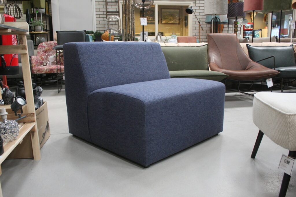 Fauteuil / lounge stof blauw