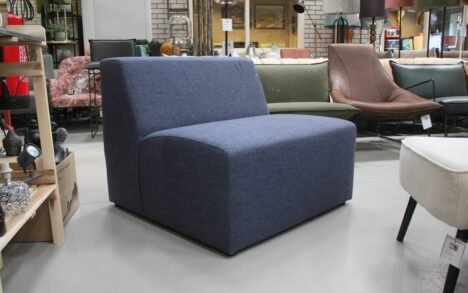 Fauteuil / lounge stof blauw