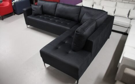 Hoekbank Eveline zwarte stof (rechts en links)