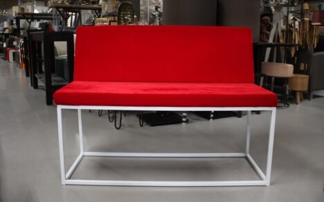 Eetkamerbank metaal & stof