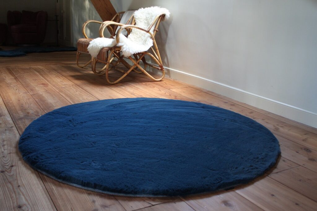Vloerkleed Comfy Ø160 donkerblauw (gratis verzending)