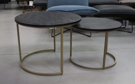 Salontafel goud & zwart (set van 2)