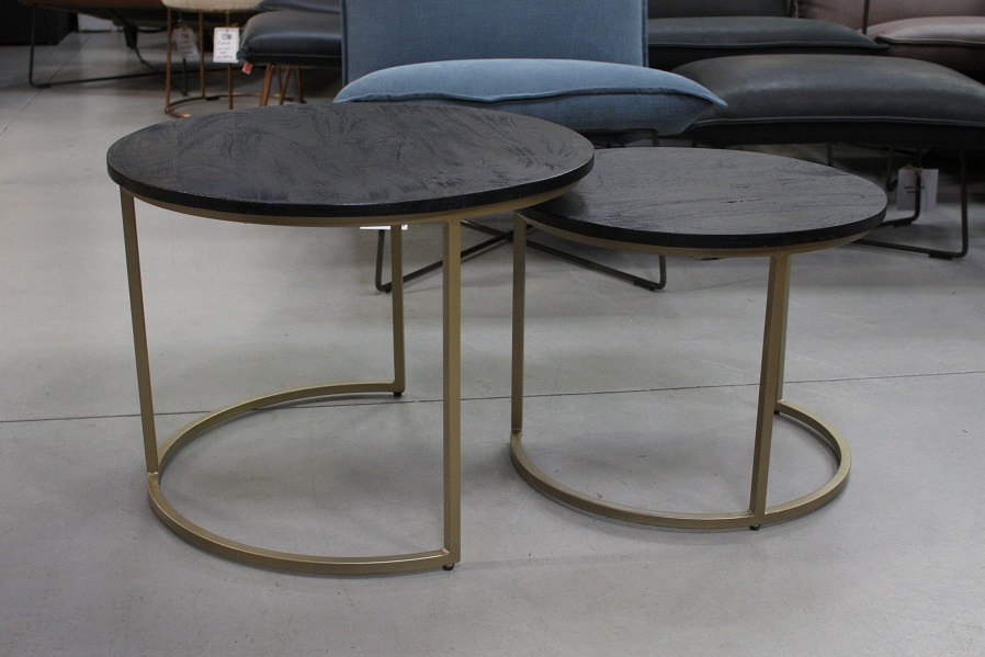 Salontafel goud & zwart (set van 2)