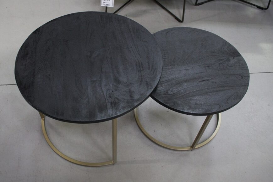 Salontafel goud & zwart (set van 2) - Afbeelding 2