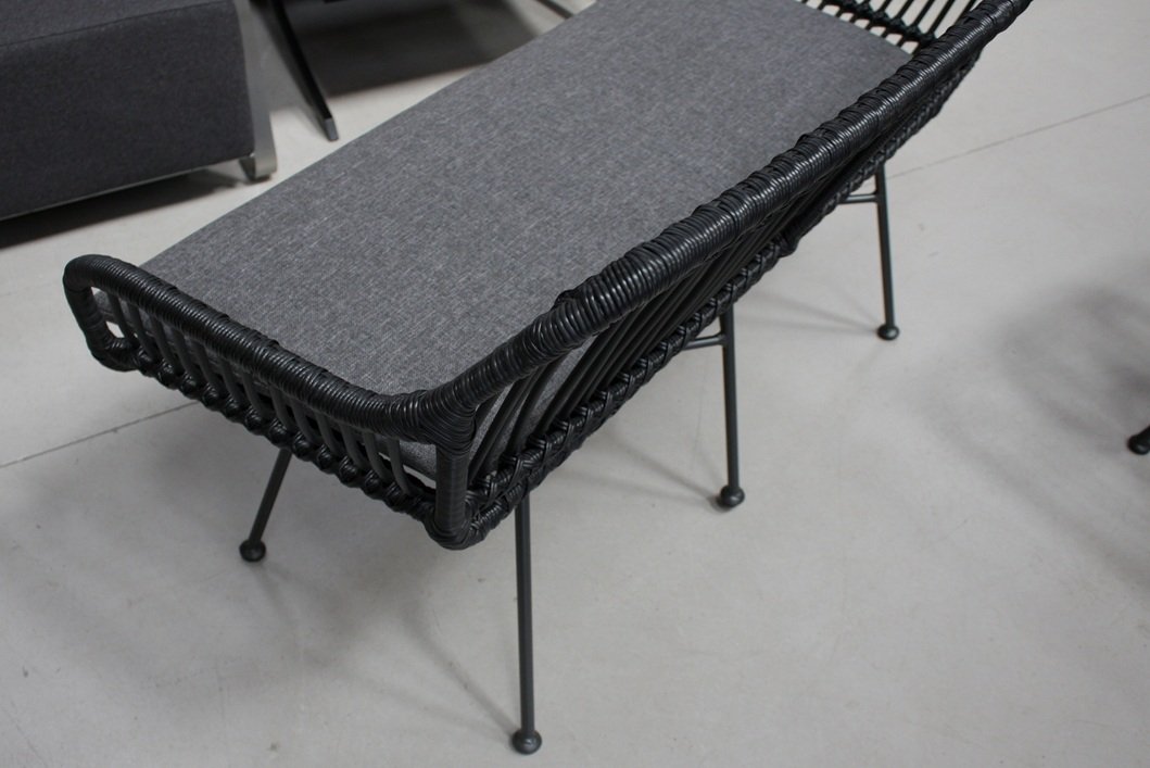 Loungeset tuinset rotanlook zwart - Afbeelding 5