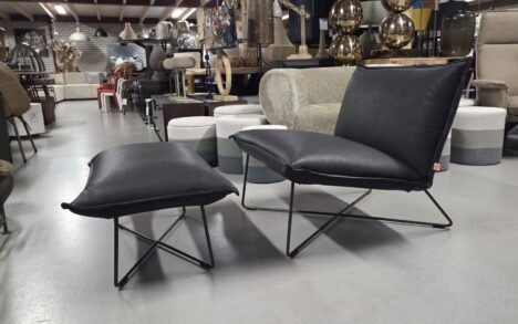 Fauteuil + hocker Earl Jess Design (Bonanza Black)