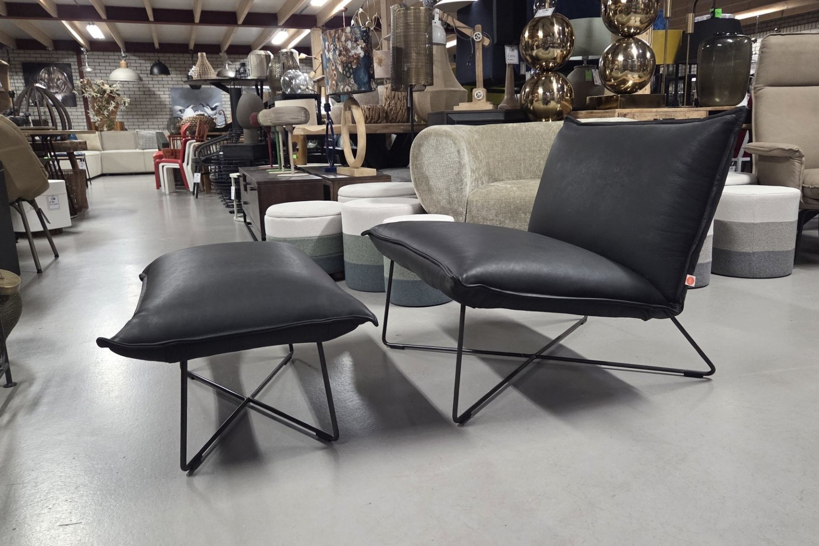 Fauteuil + hocker Earl Jess Design (Bonanza Black)