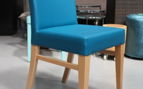 Eetkamerstoel kunstleder blauw