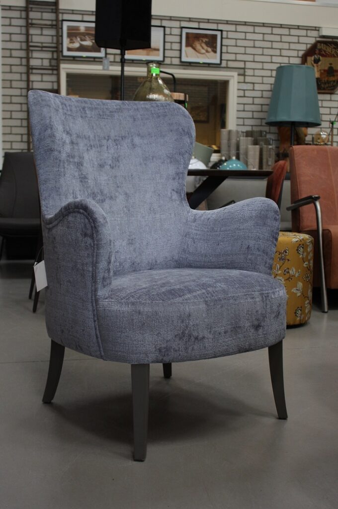 Fauteuil / oorfauteuil stof blauw