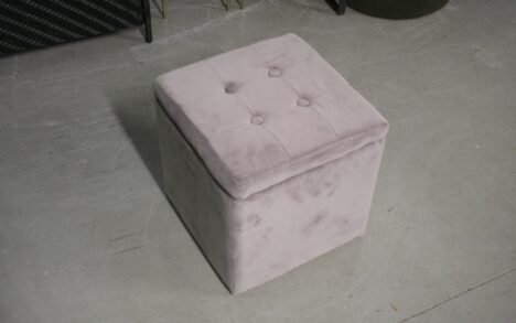 Vierkante poef met opbergvak lila velvet