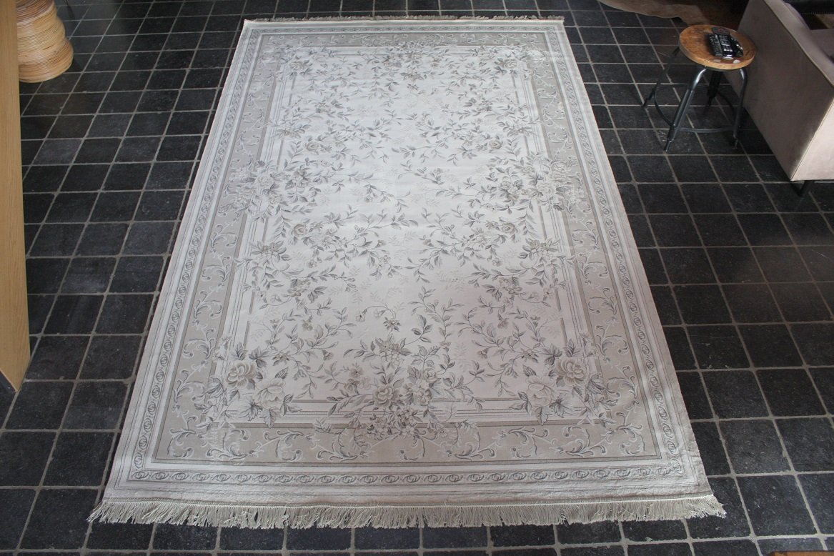 Vloerkleed Antiek Flowers zand 195x300