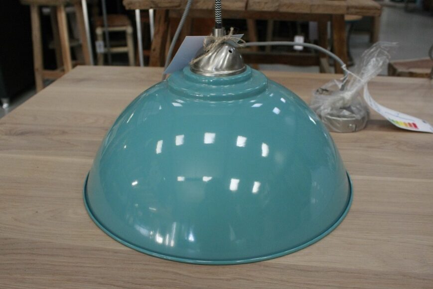 Hanglamp Lola metaal: zwart - wit - blauw - Afbeelding 3