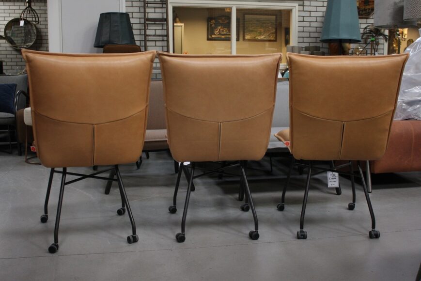 Eetkamerstoel Sanne Jess Design met wieltjes (Luxor Beige) - Afbeelding 2