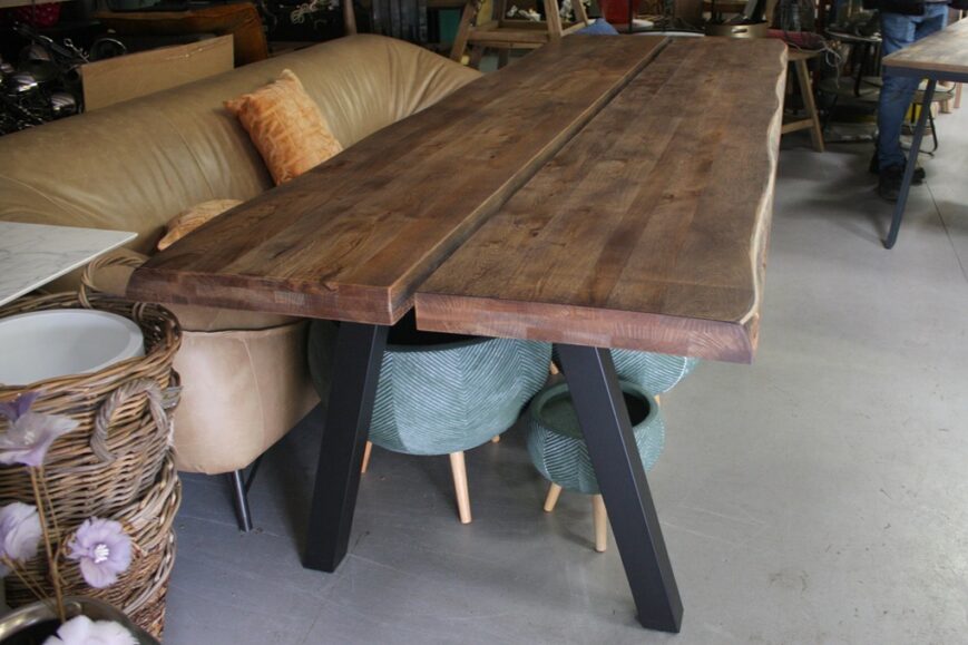 Eettafel / vergadertafel eikenhout 300x100 - Afbeelding 2