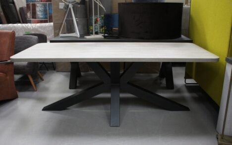 Eettafel metaal & melamine 210x95