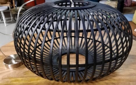 Hanglamp bamboe ovaal Ø55 cm. (zwart)