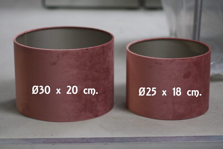 Lampenkap Dusky Pink velours Light & Living Ø30x20