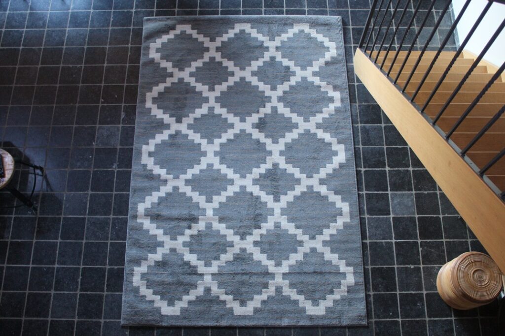 Vloerkleed grijs/wit met ruitpatroon 200x290 (gratis verzending)