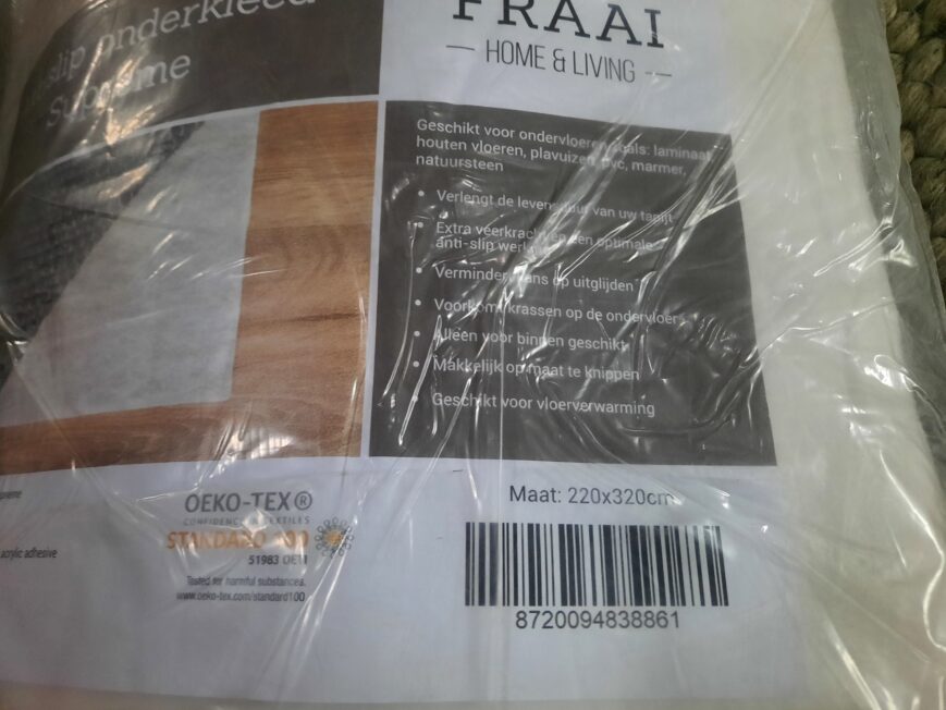 Vloerkleed Melange Mint + antislip onderkleed FRAAI 230x330 - Afbeelding 5