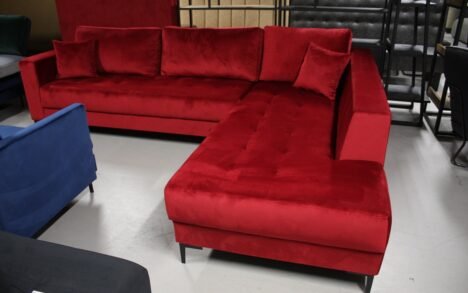 Hoekbank Milla rood velvet