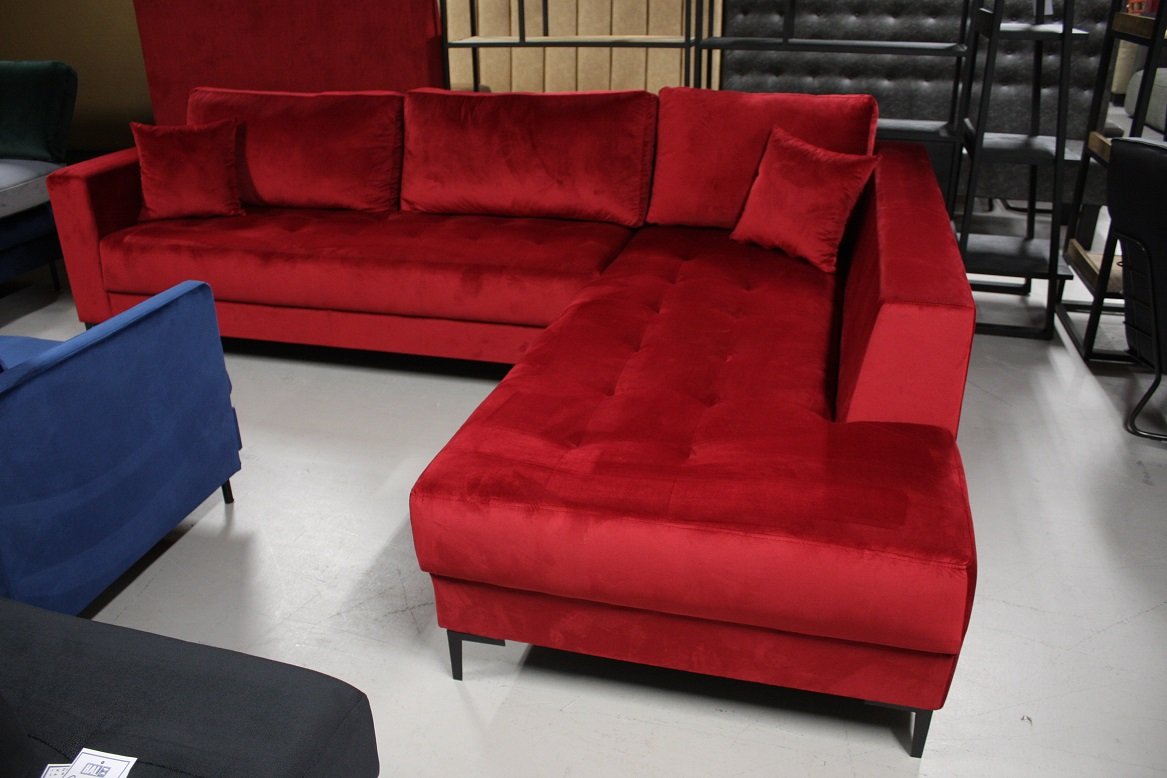 Hoekbank Milla rood velvet