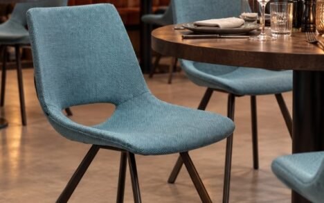 Eetkamerstoel Sophie stof blauw